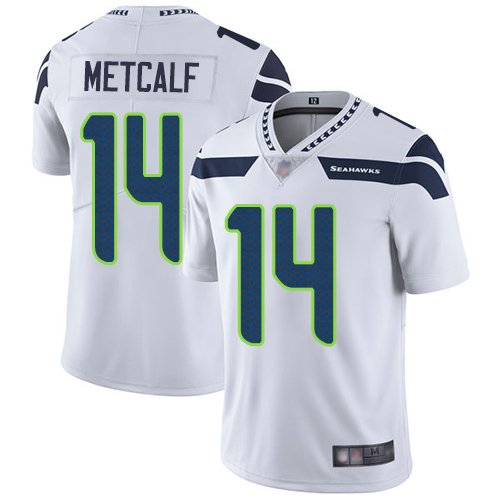 Men's Seattle Seahawks #14 D.K. Metcalf White Vapor Untouchable Limited Stitched NFL Jersey
